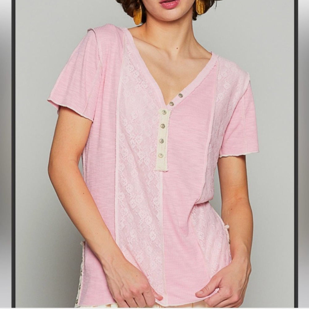 NWOT POL Lace Shirt.